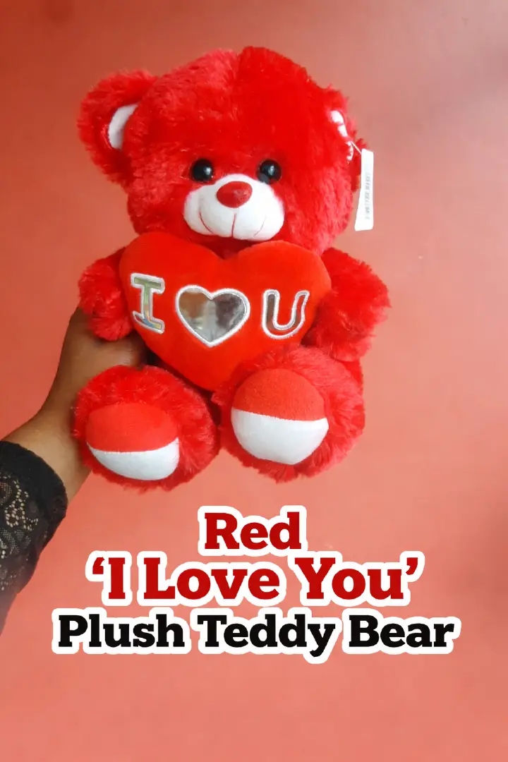 Premium Soft Red Teddy Bear with “I Love You” Heart Pillow – Cute Plush Stuffed Toy for Valentine’s Day, Birthday, Anniversary Gift for Girlfriend, Boyfriend, Kids & Loved Ones
