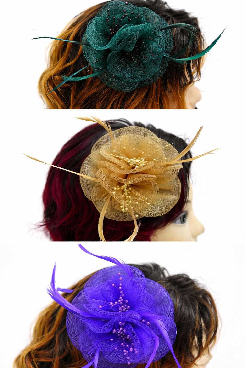 ELEGANT PLEATED FLOWER FASCINATORS – PERFECT HAIR ACCESSORY FOR WOMEN & GIRLS