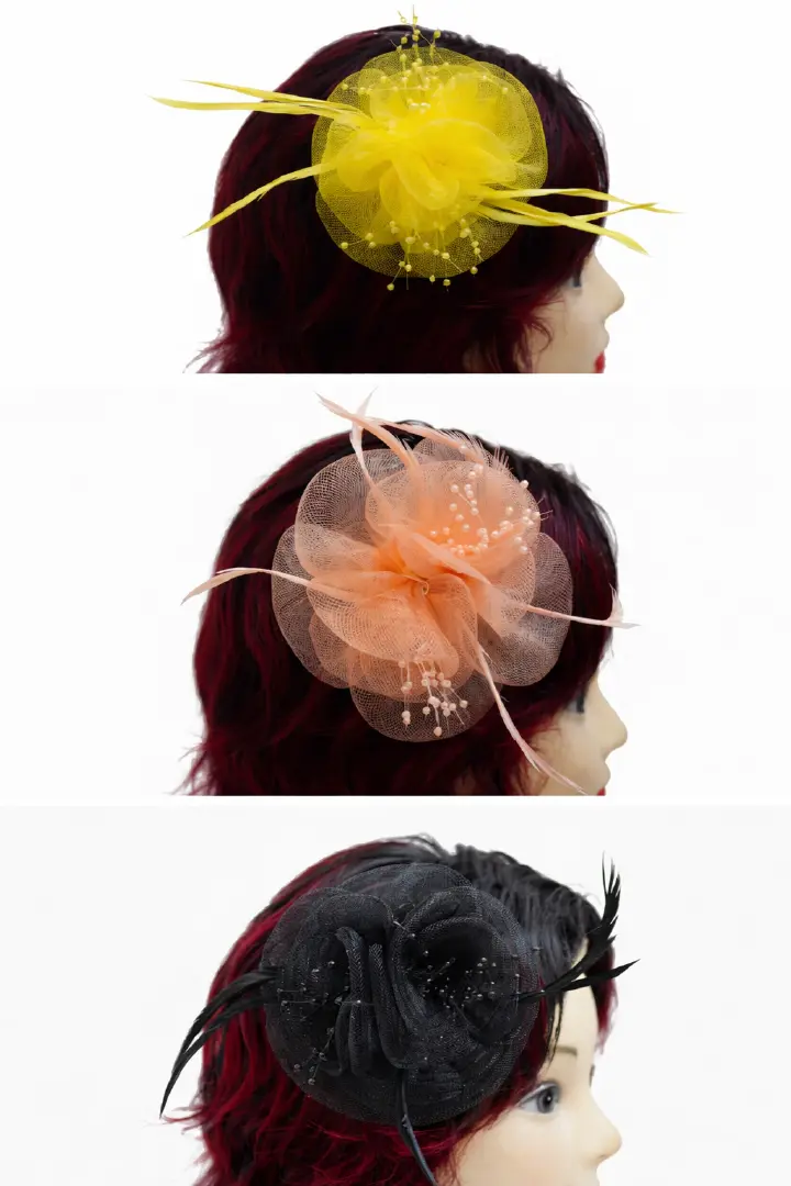 ELEGANT PLEATED FLOWER FASCINATORS – PERFECT HAIR ACCESSORY FOR WOMEN & GIRLS