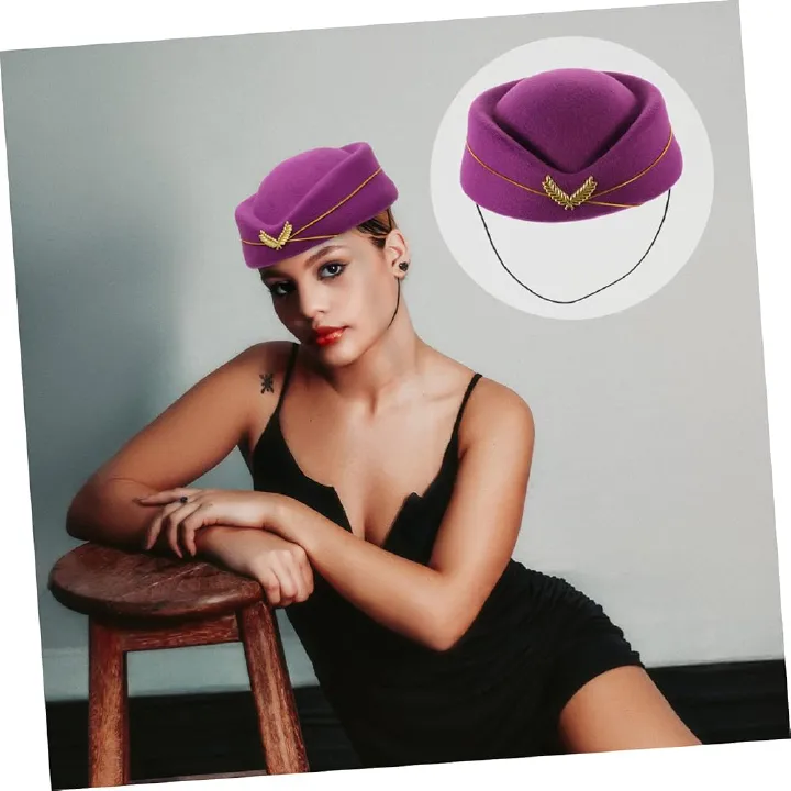 STEWARDED/ AIR HOSTESS-STYLE BERET CAP – WOMEN'S FASHIONABLE UNIFORM & CASUAL HAT ACCESSORY