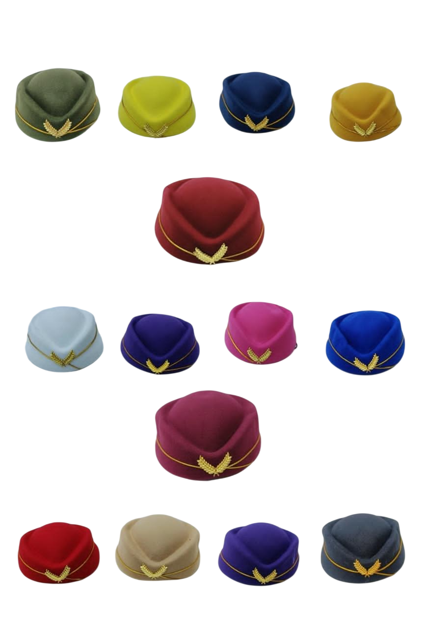 STEWARDED/ AIR HOSTESS-STYLE BERET CAP – WOMEN'S FASHIONABLE UNIFORM & CASUAL HAT ACCESSORY