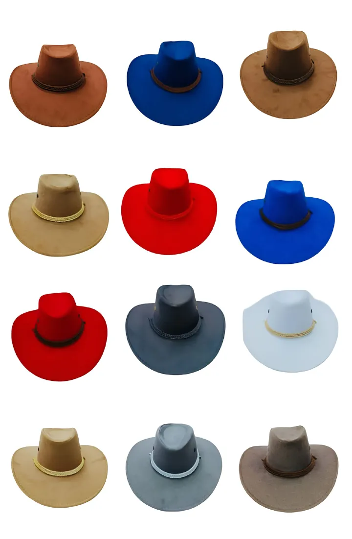 Premium Western Cowboy Hat – Classic Wide Brim Rodeo Fedora for Men & Women