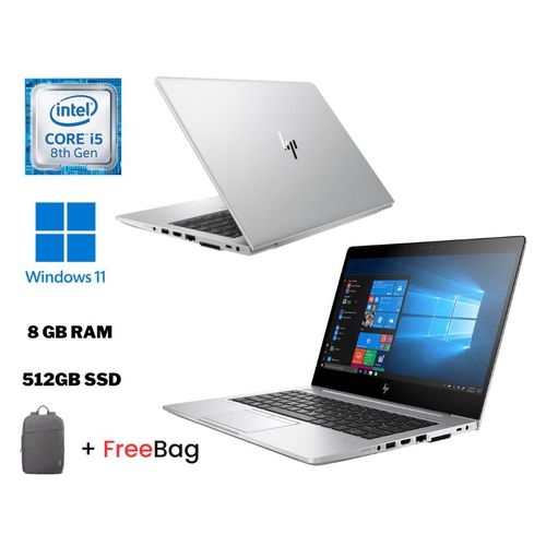 HP EliteBook 830 G5 Intel Core i5 8th Gen 8GB RAM 256GB SSD 13.3 Inches FHD Display, Camera, HDMI, Windows 11 pro Silver +FREE laptop sleeve 13"+ 16gb flashdisk