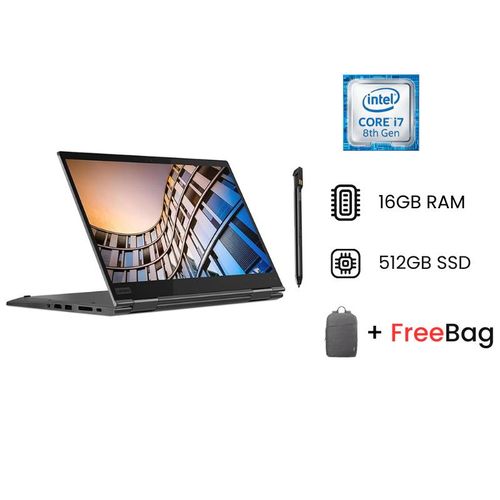 Lenovo ThinkPad X1 Yoga 2 In 1 x 360 Laptop 8th Gen Intel Core i7 16GB RAM 512GB SSD 14" UHD TouchScreen Bluetooth Webcam WiFi Intel Iris Xe Graphics Windows 10 Pro Ex Uk 6 Months Warranty+free bag