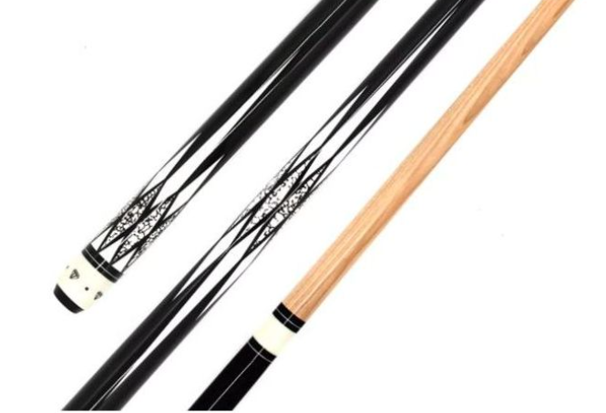 American Billiard Pool Cue Stick 1/2 Red Blue Buff Cue 57" 13mm Tip