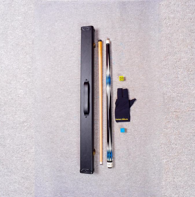 Partners Billiards Complete Pool Cue Stick Combo Set 1/2 Joint Cue, Hard Case, 3-Finger Billiards Glove & Chalk Portable Billiard Kit