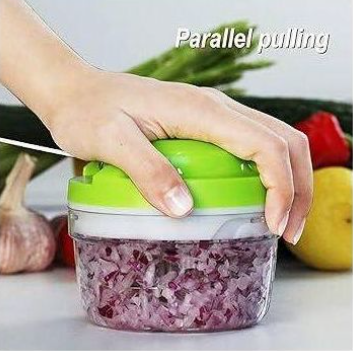 Portable Manual Hand Pull String Vegetable/ Food Chopper For Salad, Garlic, Onion Spin Cutter