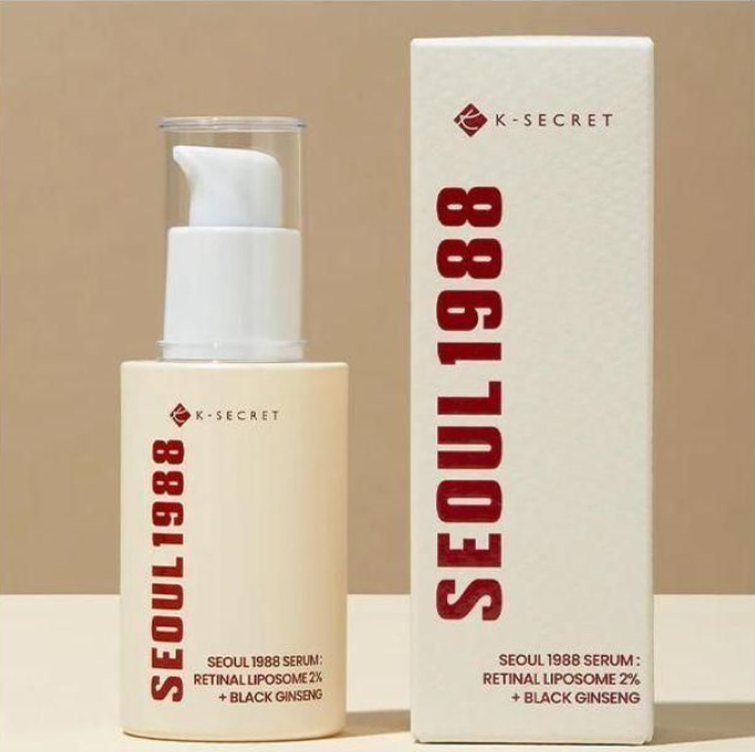 Seoul Secret KSECRET SEOUL 1988 Serum : Retinal Liposome 2% + Black Ginseng, 30ml/1.01fl.oz, 58% Black Ginseng Extract, Retinal Serum, Bakuchiol, VitaminC&3Peptides For Wrinkle Care, Korean Skincare