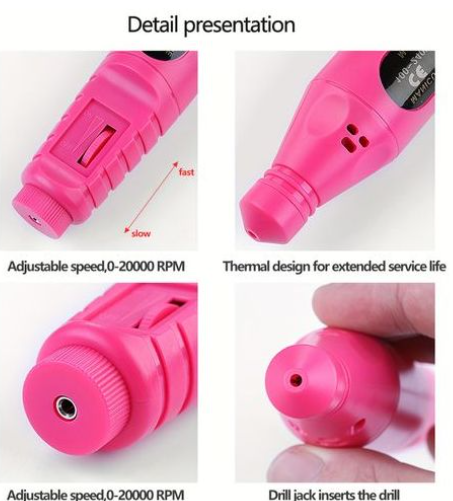 Professional USB Electric Nail Drill Machine Nail Polish Remover Tools