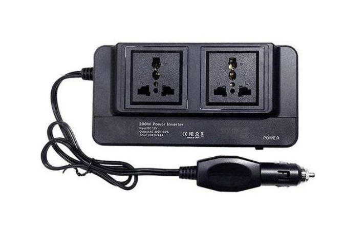 200W Car Plug Converter DC 12V to 220V AC Car 4 USB Ports Charger Adapter Car Power EU Plug