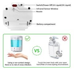 700ml Capacity Automatic Soap Dispenser Touchless Sensor Hand Sanitizer Detergent Dispenser Wall Mounted For Bathroom Kitchen