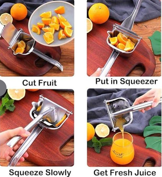 Real Stainless Steel Lemon Squeezer Citrus Juicer Hand Press Heavy Duty Manual Juice Squeezer, Extractor, Maker ,Orange, Lime Grapefruit Presser