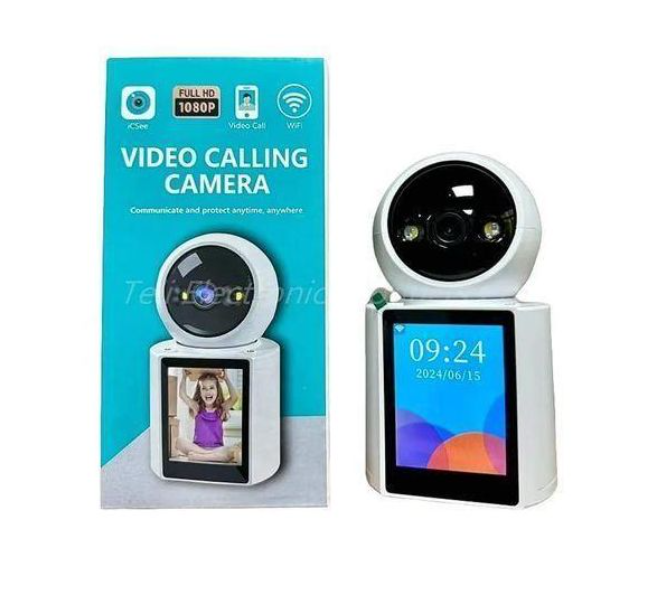 Two-Way wifi Video Calling Indoor Camera with 2.8-Inch IPS Screen, Baby/Elder/Dog/Pet Camera with Phone App, Smart Voice & One-Button Call, Human/Sound/Crying Detection, Color/IR Night Vision