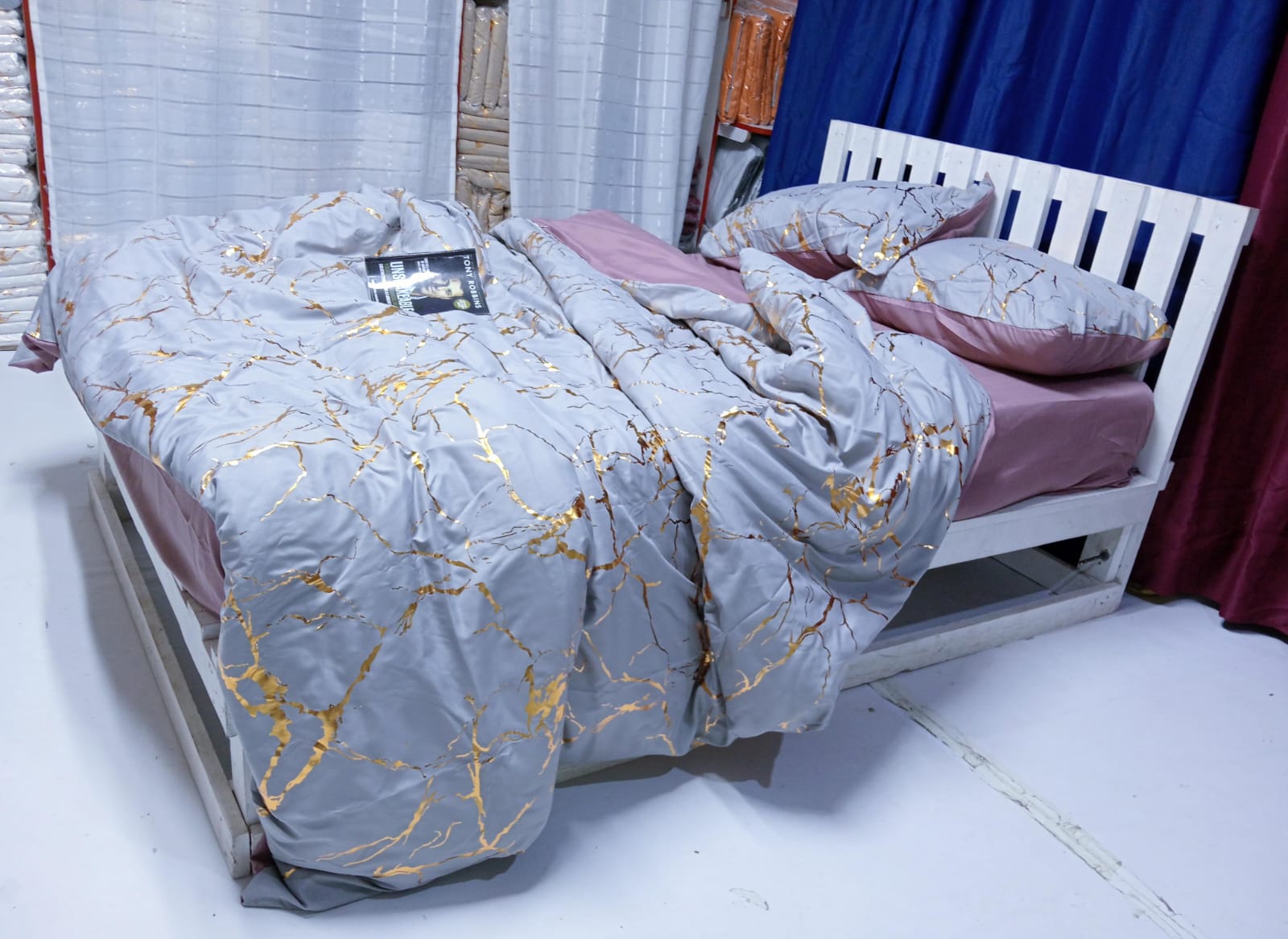*Luxury Gold Marble texture Foil style Duvet cover Set