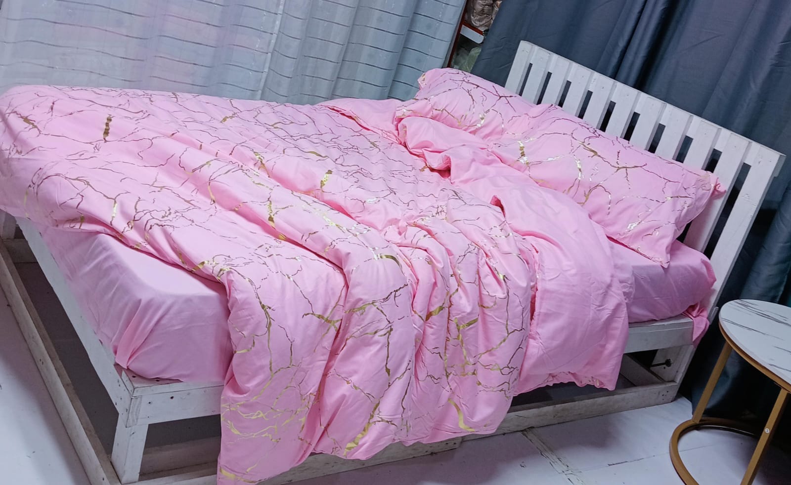 *Luxury Gold Marble texture Foil style Duvet cover Set