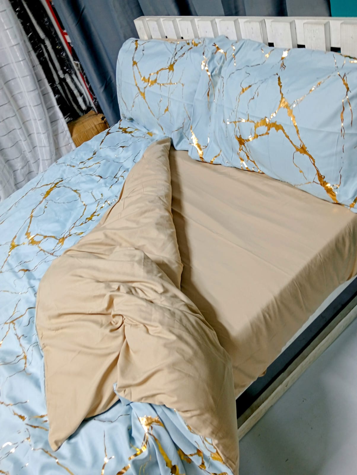 *Luxury Gold Marble texture Foil style Duvet cover Set