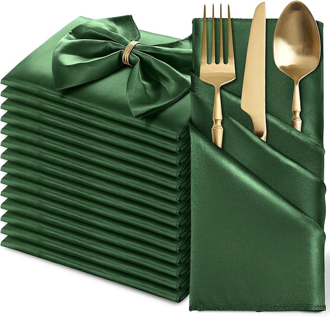 6pcs Premium Silk Table Napkins 50×50cm : Elegant Table Setting : Home & Event Use