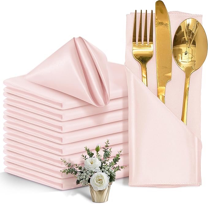 6pcs Premium Silk Table Napkins 50×50cm : Elegant Table Setting : Home & Event Use