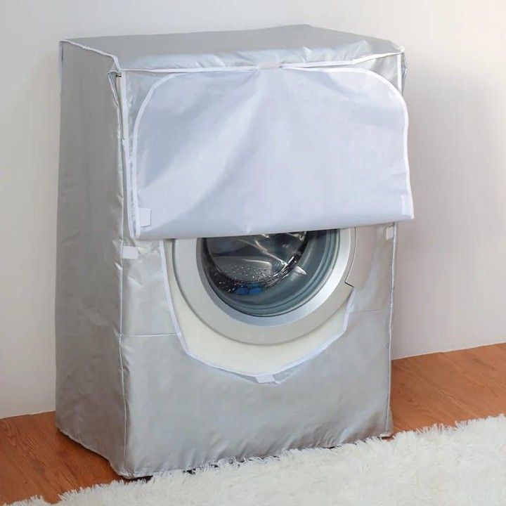 XXL Silver Front Load Washing Machine Cover – Waterproof Dust-Proof Protector 98×69×85cm | Heavy Duty Laundry Appliance Cover for 10-20KG Washing Machines