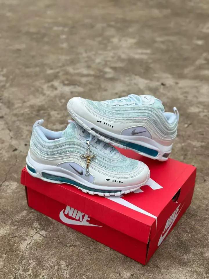 Custom Nike Air Max 97 Jesus Shoes Mint Green Sneakers