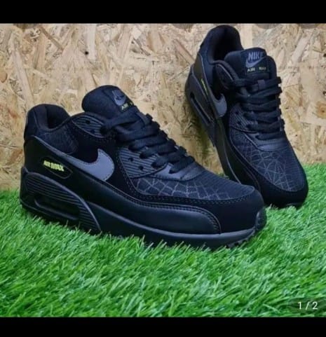 Nike Air Max 90 Casual Lifestyle Sneakers - Men's Cushioning Running Shoes - Available in Spider-Web Black, Olive, Grey/Yellow, Desert Sand & Triple Black