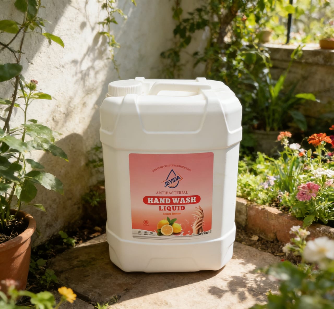 High-efficiency bulk 20L liquid pack by JEYIDA. Ideal for homes, hotels, and businesses. Includes Multi-effect Laundry Detergent, Aloe Shower Gel, and Lemon Cleanser Essence.