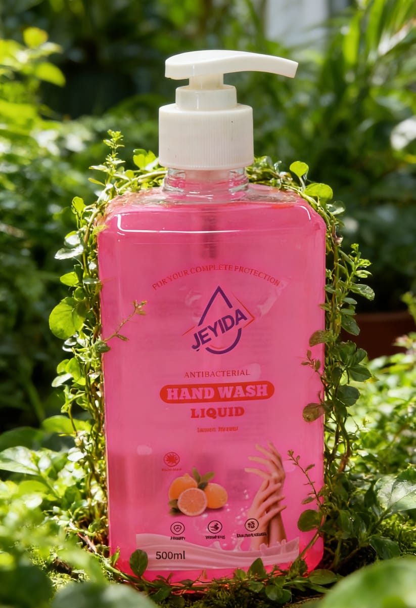 JEYIDA Antibacterial Hand Wash Liquid - 500ml Pump Bottle - Complete Germ Protection with Refreshing Lemon Scent
