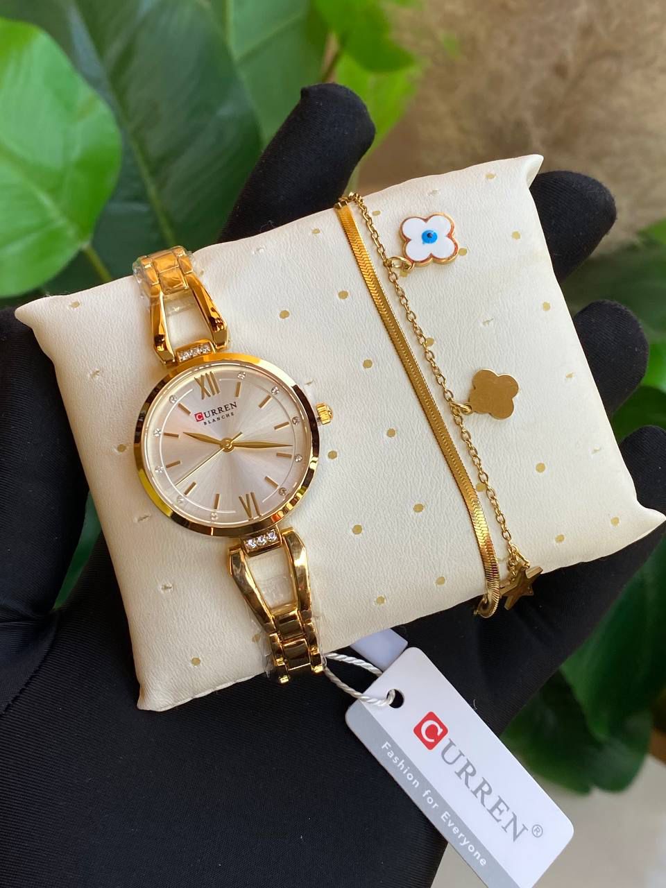 Luxury Women's Watch & Bracelet Set - CURREN / SENO Fashion Quartz Wristwatch with Matching Jewelry Gift