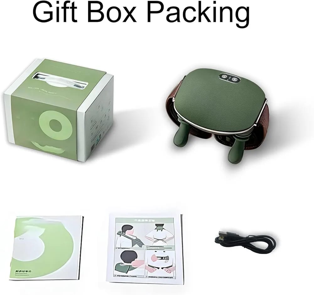 Rechargeable Electric Neck and Shoulder Massager with Heat - 6-Finger Hand-Mimicking Shiatsu Massage Nodes - Portable Deep Tissue Massager for Neck, Back, and Legs