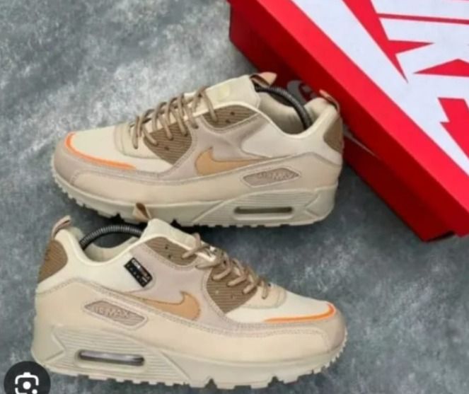 Nike Air Max 90 Casual Lifestyle Sneakers - Men's Cushioning Running Shoes - Available in Spider-Web Black, Olive, Grey/Yellow, Desert Sand & Triple Black