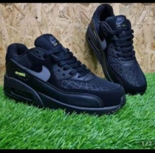 Nike Air Max 90 Casual Lifestyle Sneakers - Men's Cushioning Running Shoes - Available in Spider-Web Black, Olive, Grey/Yellow, Desert Sand & Triple Black