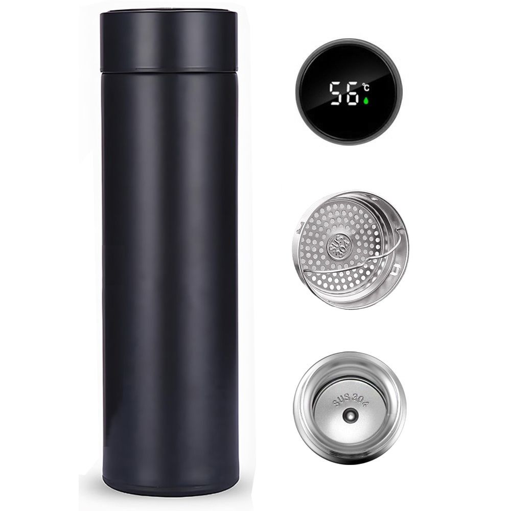 Temperature Display Thermos Cup Water Bottle Stainless Steel Divided Thermos Bottle Outdoor Vacuum Flask Insulated Cup Gift