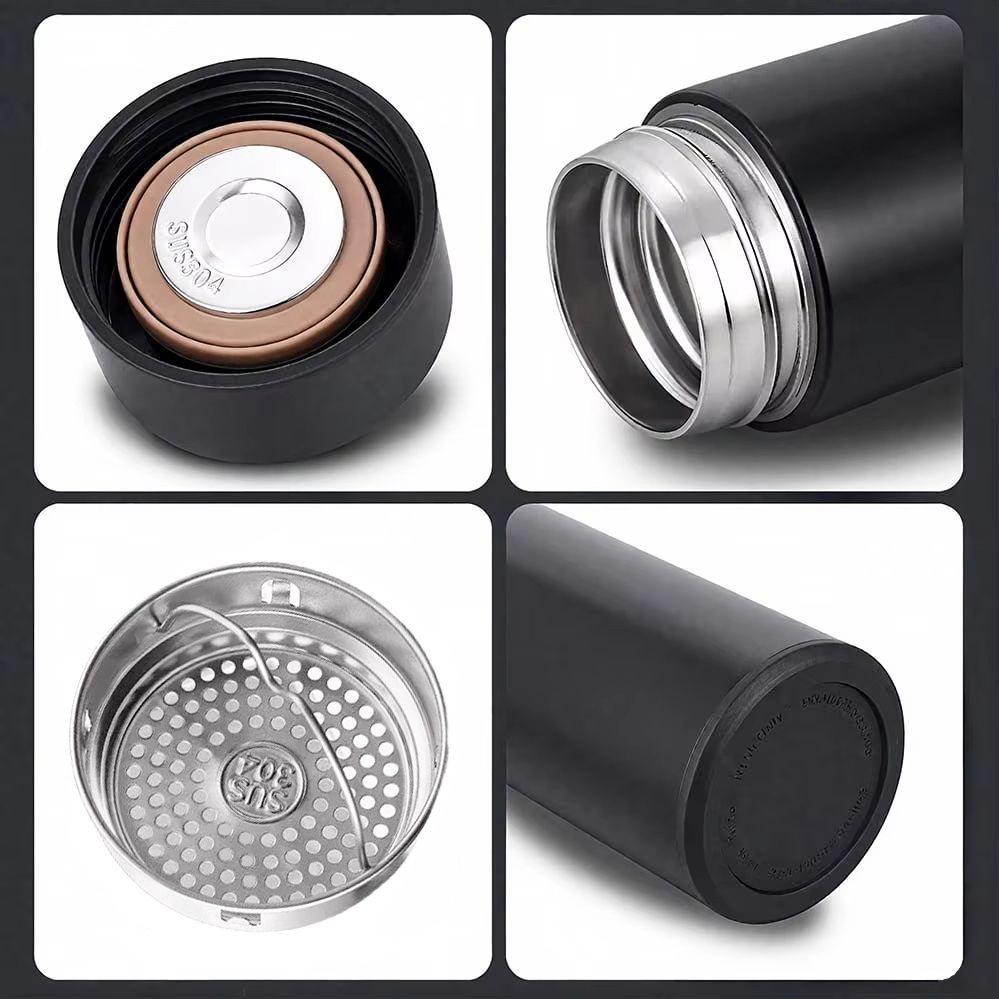 Temperature Display Thermos Cup Water Bottle Stainless Steel Divided Thermos Bottle Outdoor Vacuum Flask Insulated Cup Gift