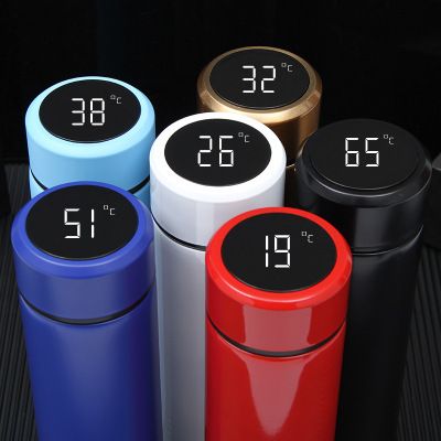 Temperature Display Thermos Cup Water Bottle Stainless Steel Divided Thermos Bottle Outdoor Vacuum Flask Insulated Cup Gift