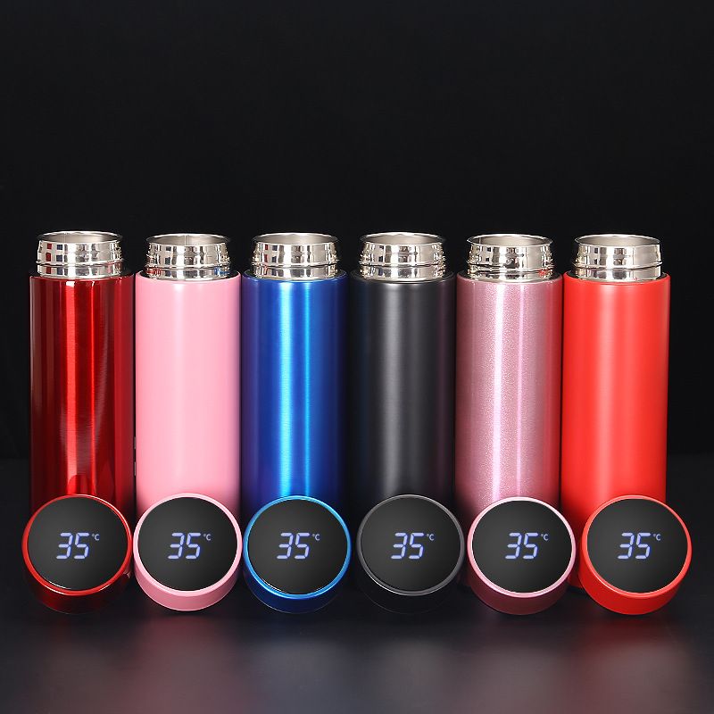 Temperature Display Thermos Cup Water Bottle Stainless Steel Divided Thermos Bottle Outdoor Vacuum Flask Insulated Cup Gift