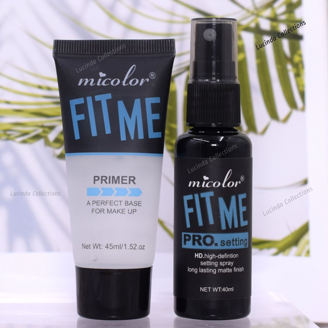 2 In 1 Micolor Fit Me Primer + Pro. Setting Spray Fixer HD High Definition long lasting Matte finish base for Makeup