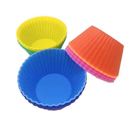 12PCS Mafen Cup Silicone Mold Baked Cake Mold Food Grade Muffin Cup Cake Cup Mold Wedding Birthday Cake Decoration Accessories