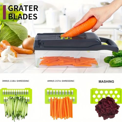 ✨ Brand New Homarom Vegetable Chopper Slicer Set 16 Veggie Slicer Kits Interchangeable Blades Dicer And Grater.
