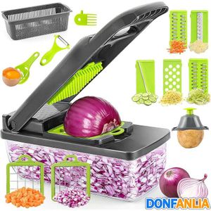 ✨ Brand New Homarom Vegetable Chopper Slicer Set 16 Veggie Slicer Kits Interchangeable Blades Dicer And Grater.