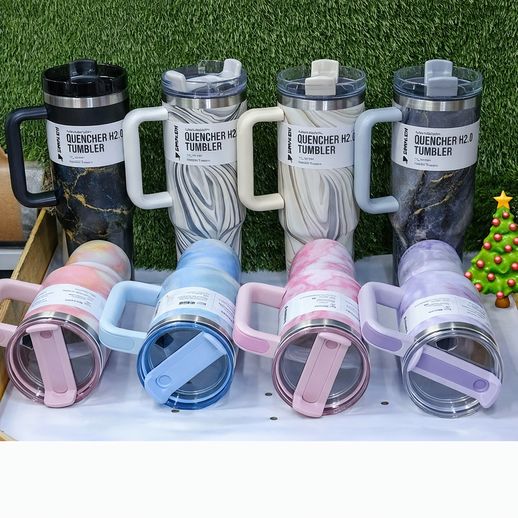 Luxury Marble Finish Stanley-Inspired Cup – Durable, Trendy & Temperature-Locking | Marble Stanley Cup – Elegant Insulated Tumbler for All-Day Cold & Hot Drinks.