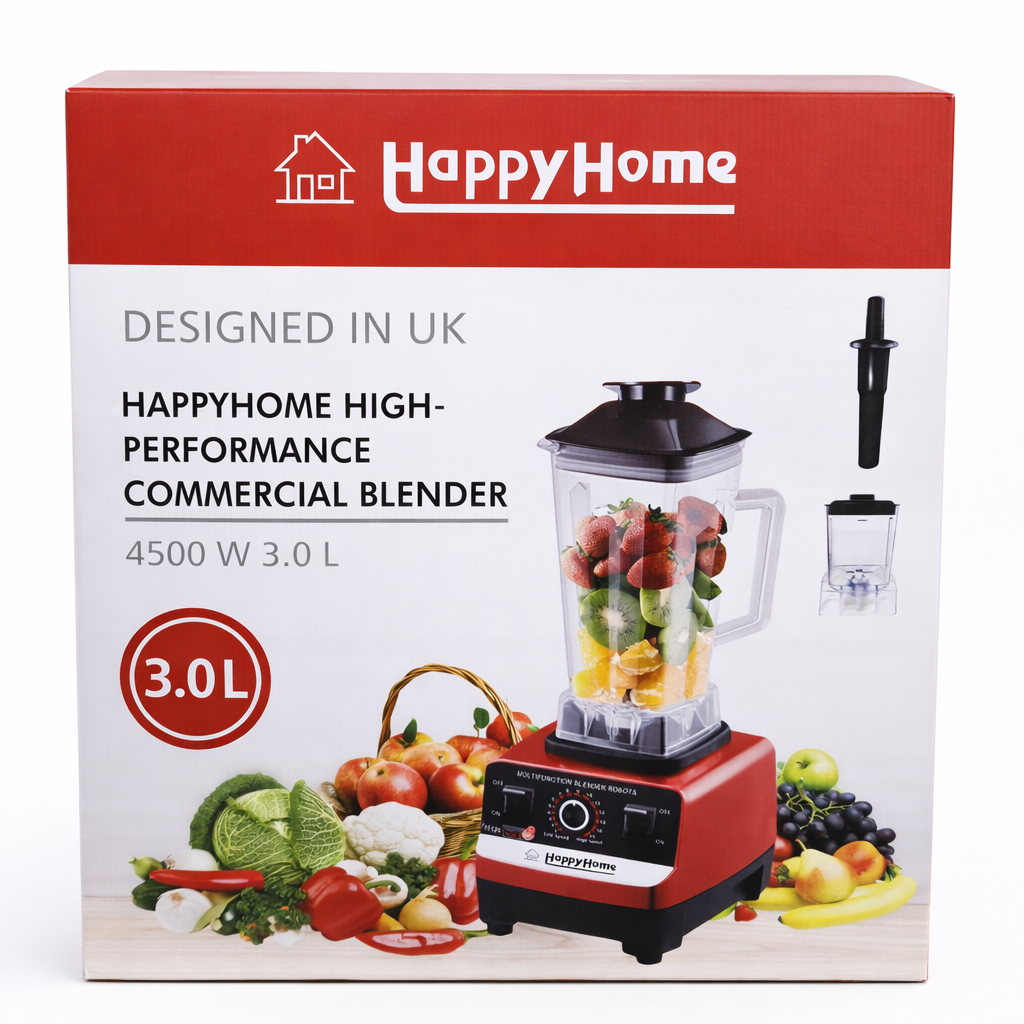 Brand New Happy Home 2 in 1 High Power 4500W Multi-Purpose Commercial Blender | Crush Ice • Blend Faster • Built to Last.