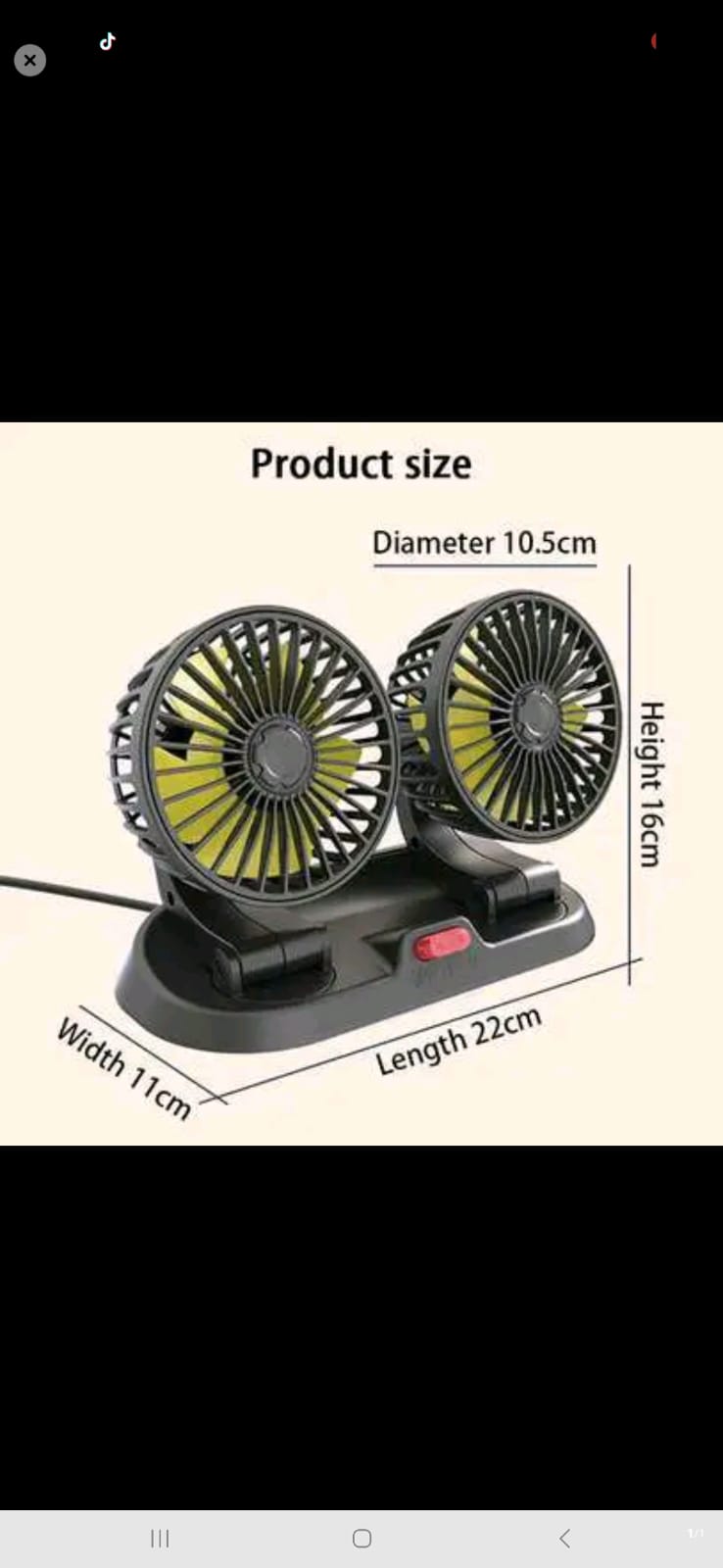 Double Head 12V Car Fan – Dual Adjustable Cooling Fan