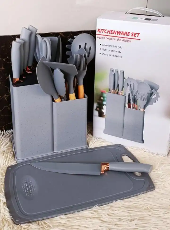 19-Piece Premium Silicone Kitchen Utensil Set – Heat Resistant Cooking Tools
