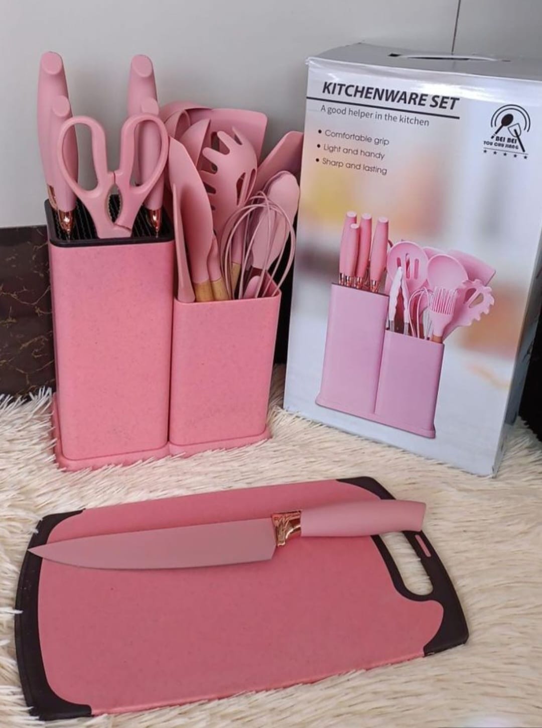 19-Piece Premium Silicone Kitchen Utensil Set – Heat Resistant Cooking Tools