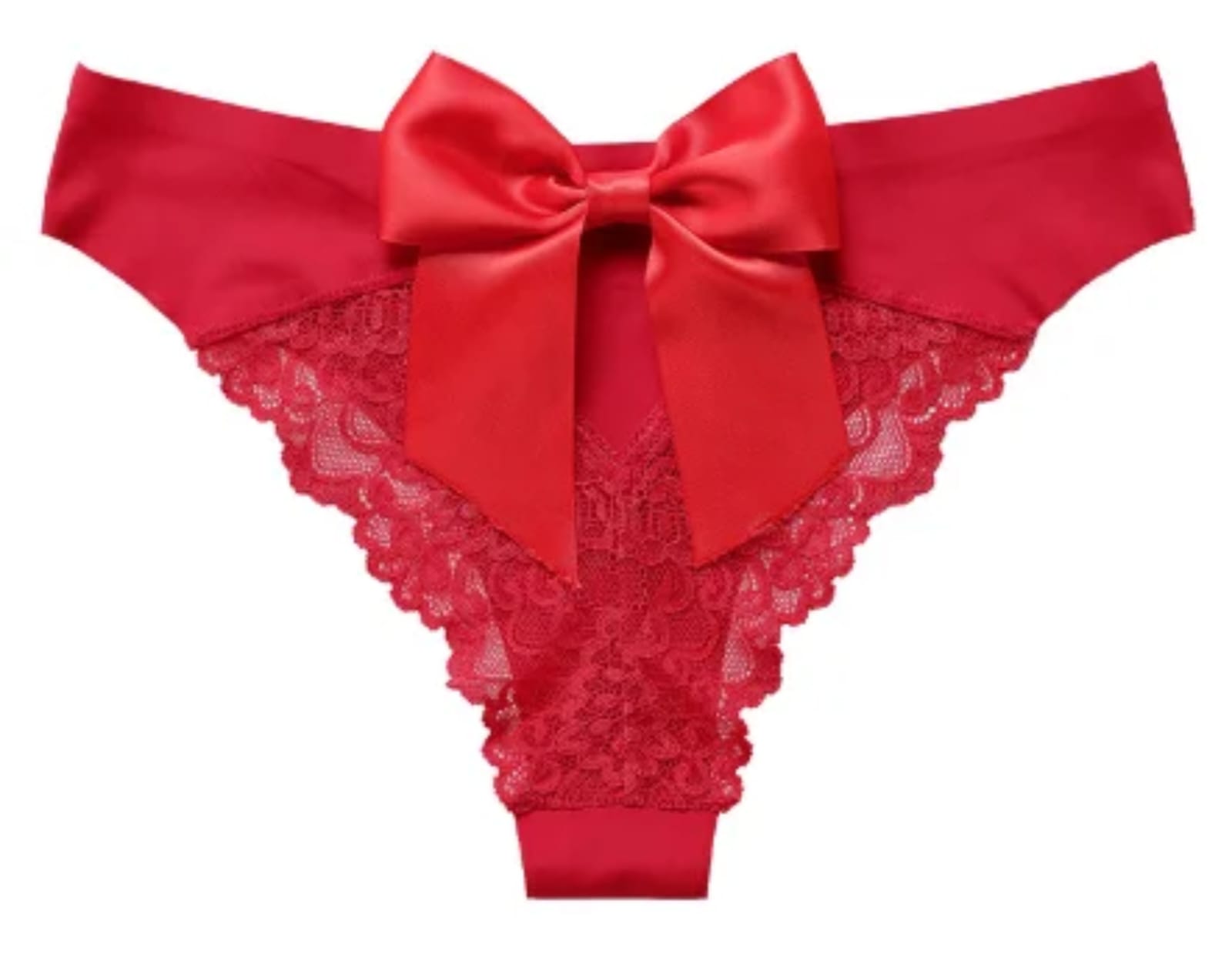 4 pieces Women’s Lace Thong Panty with Satin Bow – Elegant Lingerie