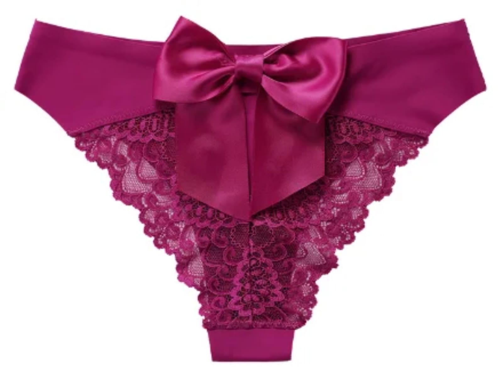 4 pieces Women’s Lace Thong Panty with Satin Bow – Elegant Lingerie