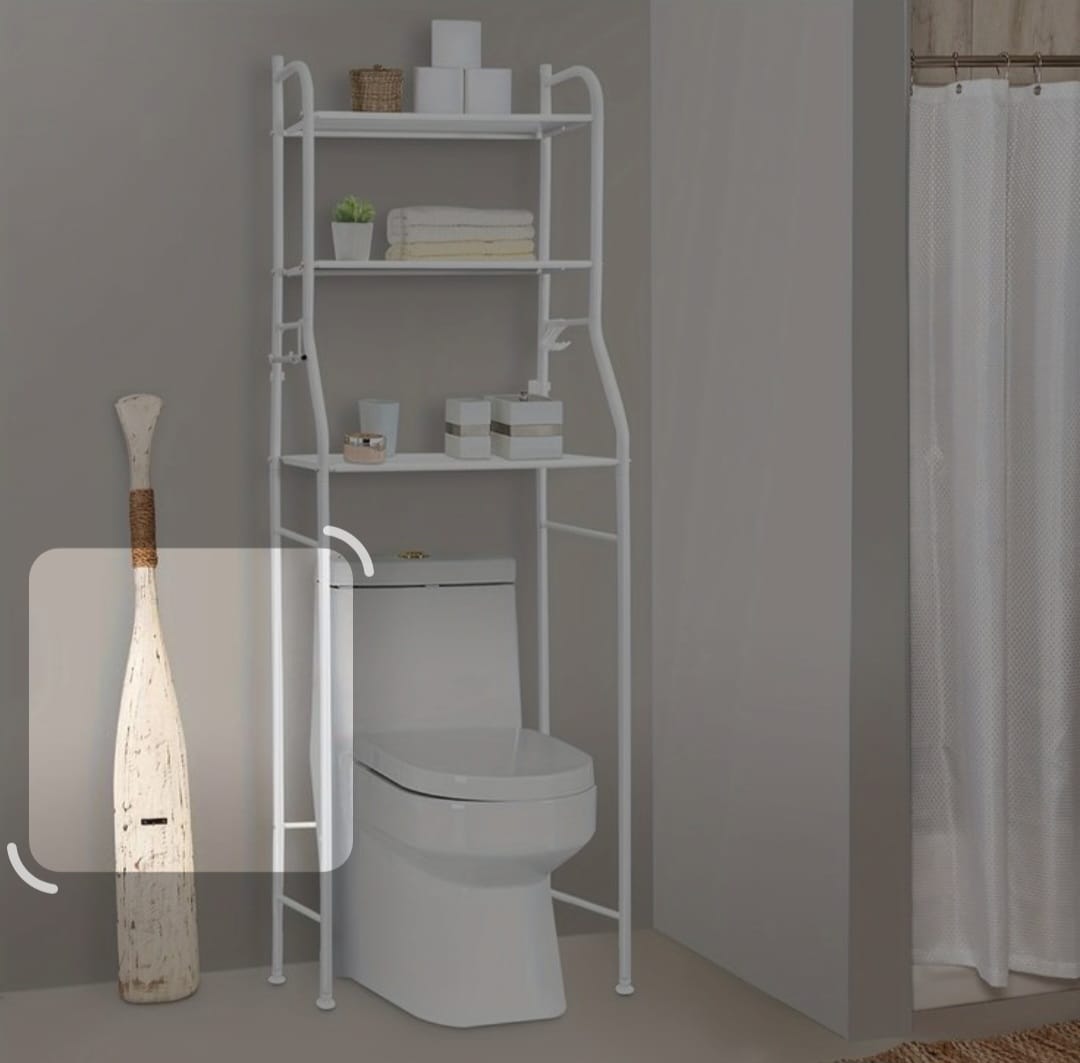 3-Tier Over-The-Toilet Storage Rack – Space Saving Bathroom Organizer