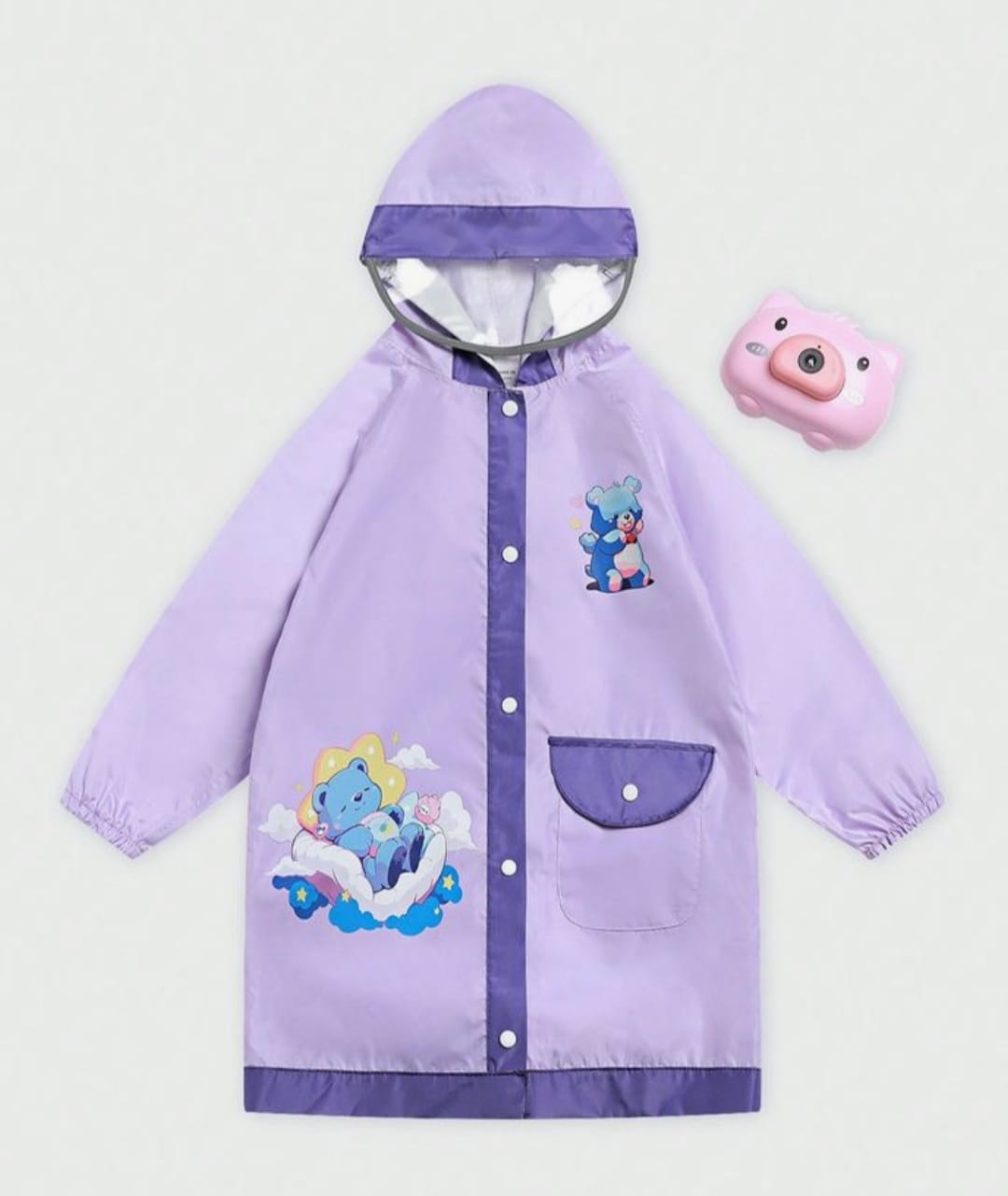 Kids Waterproof Hooded Rain Coat – Lightweight Cartoon Rain Jacket