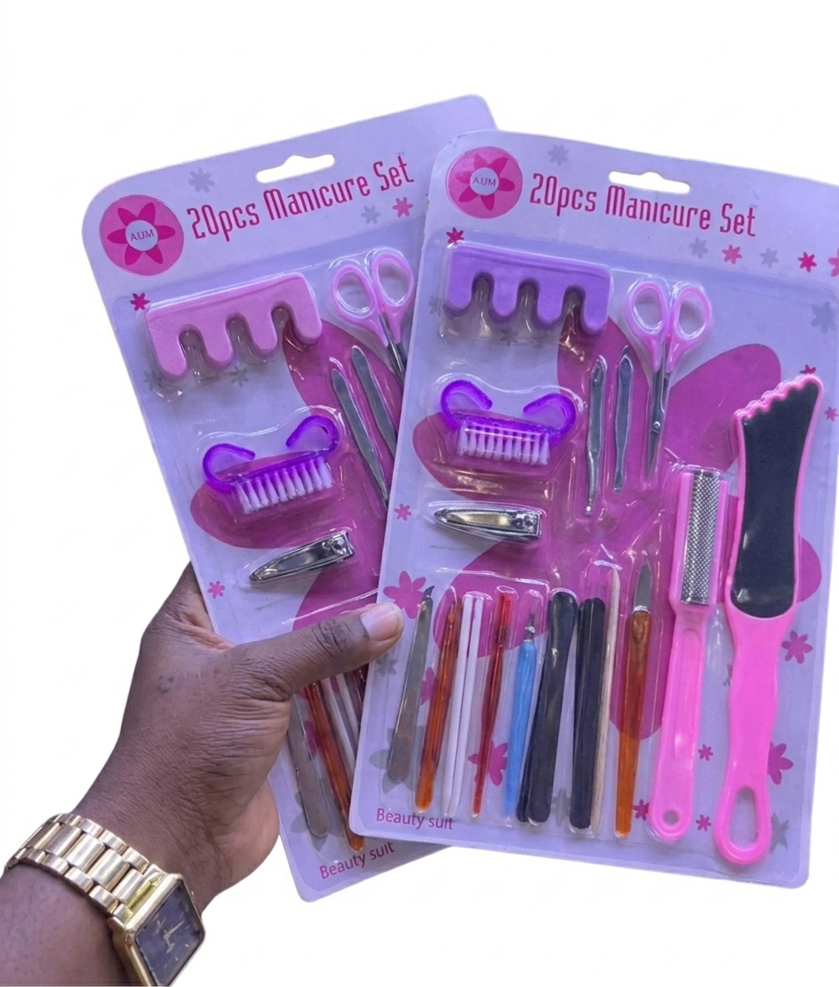 20PCS Manicure & Pedicure Set – Nail Care Kit with Clippers, Files & Tools