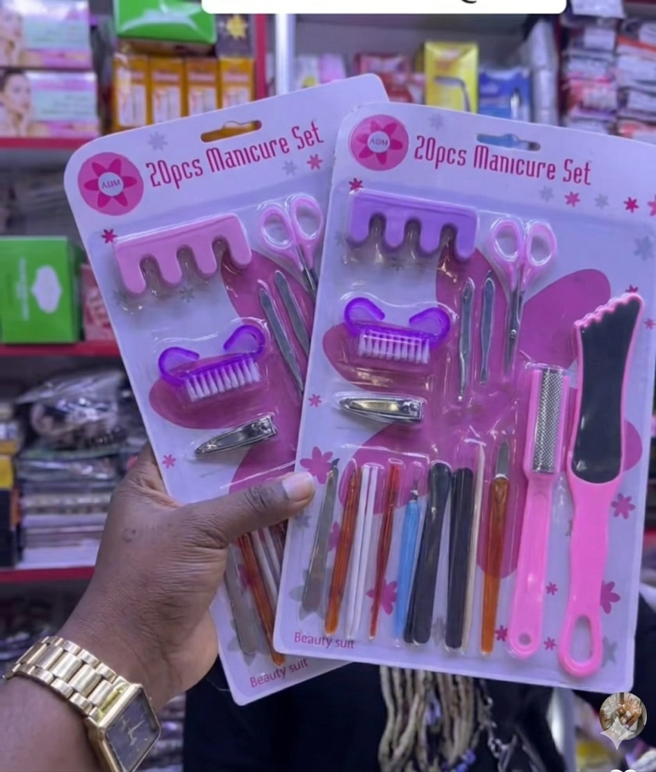 20PCS Manicure & Pedicure Set – Nail Care Kit with Clippers, Files & Tools